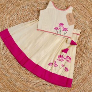PINK Hand painted skirt set